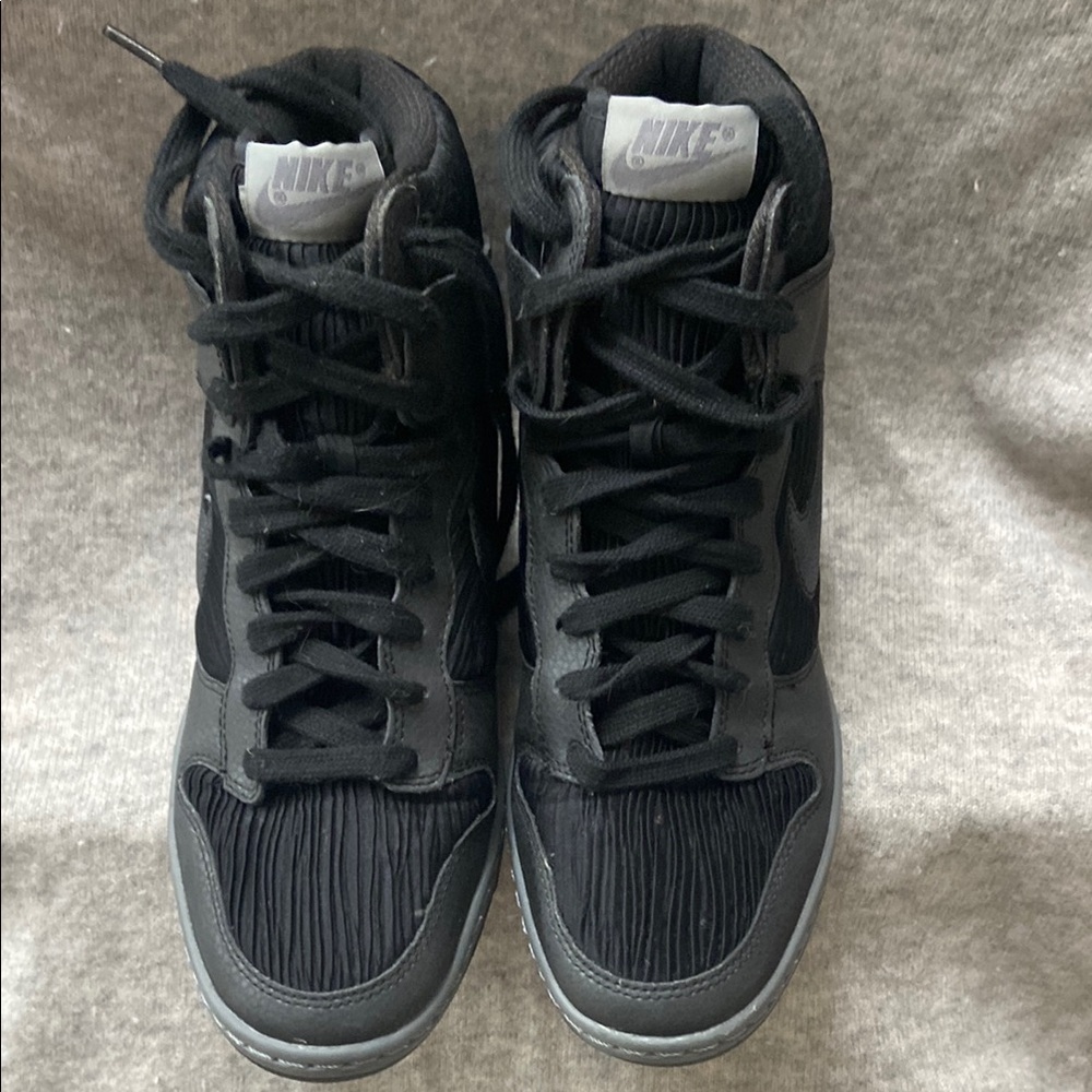 Nike Black Wedge Sky Hi Sneaker Shoes with Sleek Design